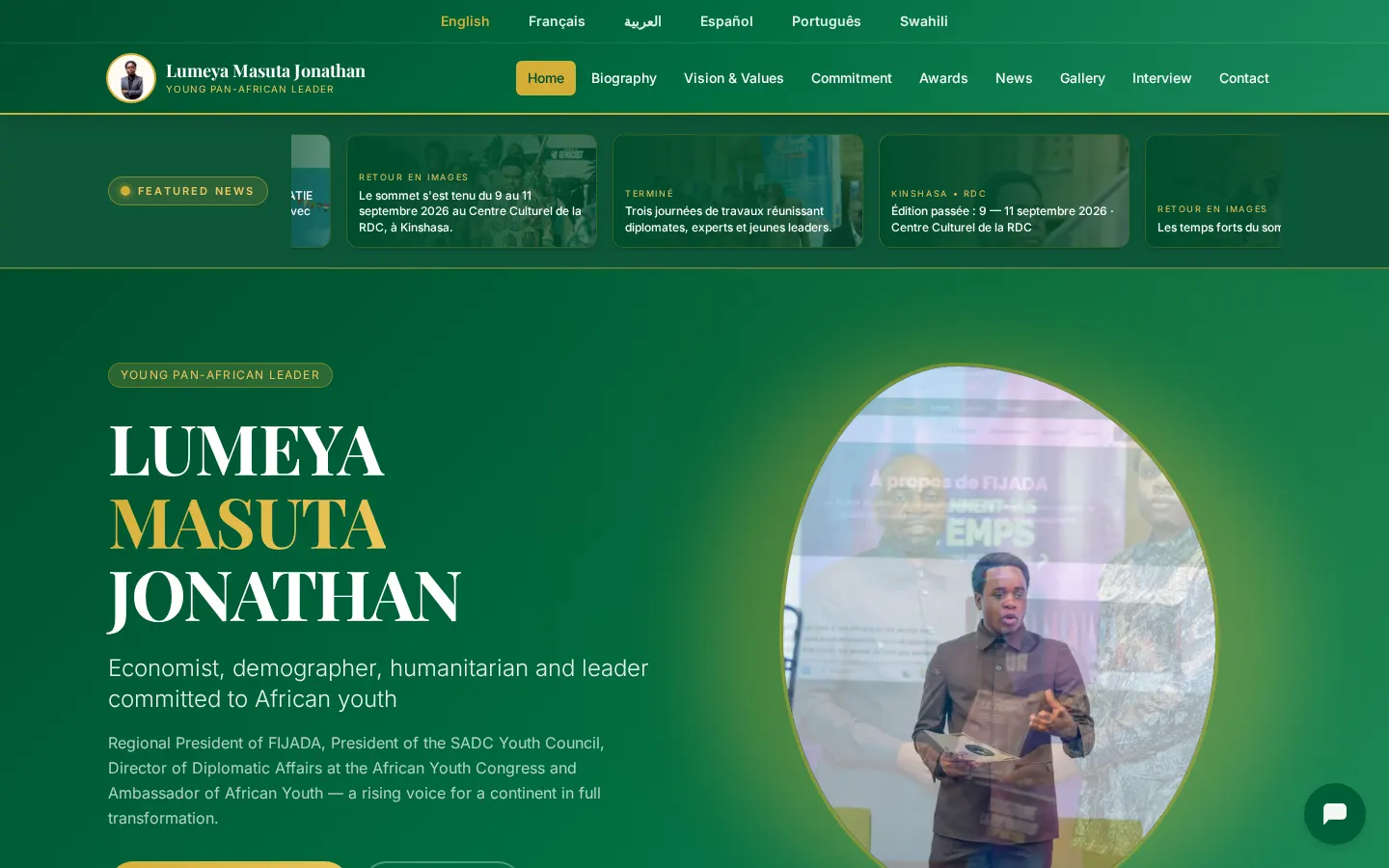 Capture du site Jonathan Masuta